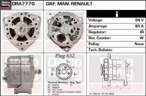 Remy DRA7770 - Ģenerators www.autospares.lv