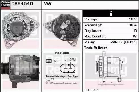 Remy DRB4540 - Генератор www.autospares.lv