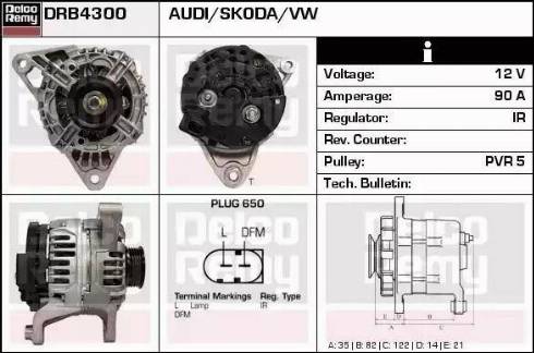 Remy DRB4300 - Генератор www.autospares.lv