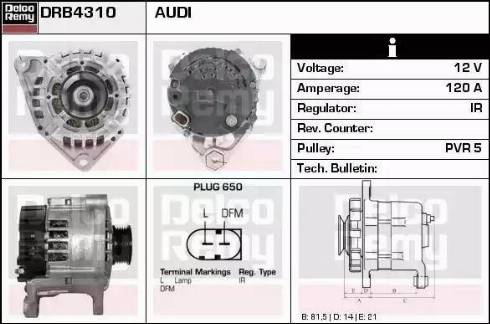 Remy DRB4310 - Генератор www.autospares.lv