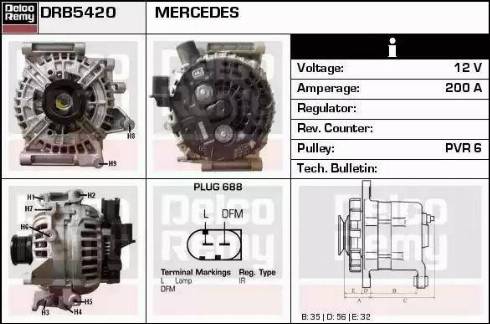 Remy DRB5420 - Генератор www.autospares.lv