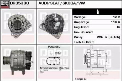 Remy DRB5390 - Генератор www.autospares.lv