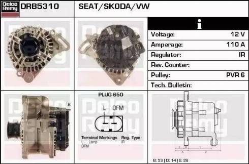 Remy DRB5310 - Ģenerators autospares.lv