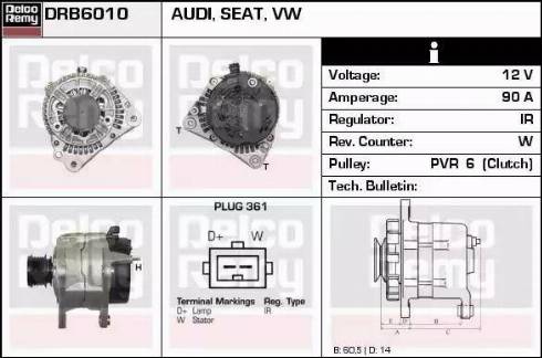 Remy DRB6010 - Генератор www.autospares.lv