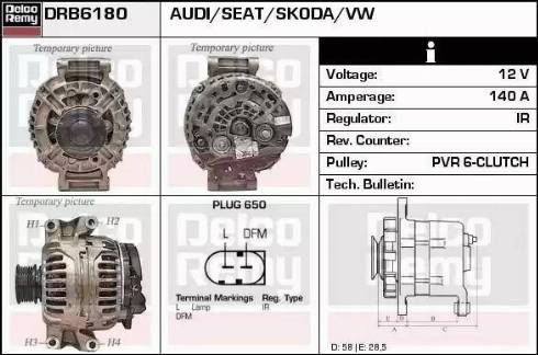 Remy DRB6180 - Генератор www.autospares.lv