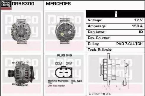 Remy DRB6300 - Ģenerators www.autospares.lv