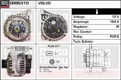 Remy DRB6310 - Генератор www.autospares.lv