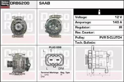 Remy DRB6200 - Генератор www.autospares.lv