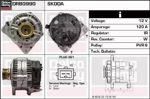 Remy DRB0990 - Генератор www.autospares.lv