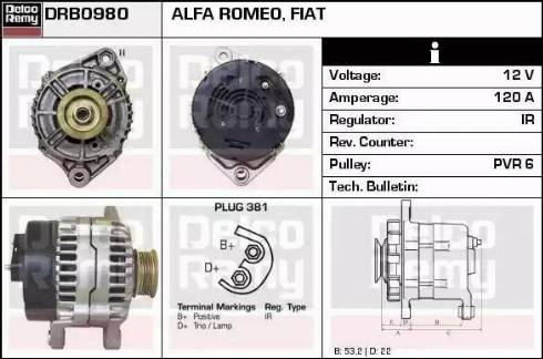 Remy DRB0980 - Ģenerators www.autospares.lv