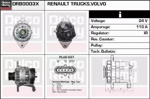 Remy DRB0003X - Генератор www.autospares.lv