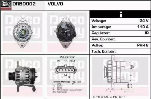 Remy DRB0002 - Генератор www.autospares.lv