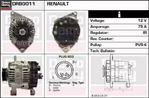 Remy DRB0011 - Alternator www.autospares.lv