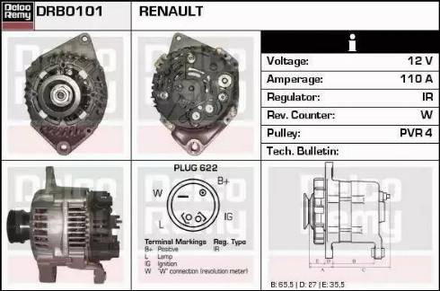 Remy DRB0101 - Alternator www.autospares.lv