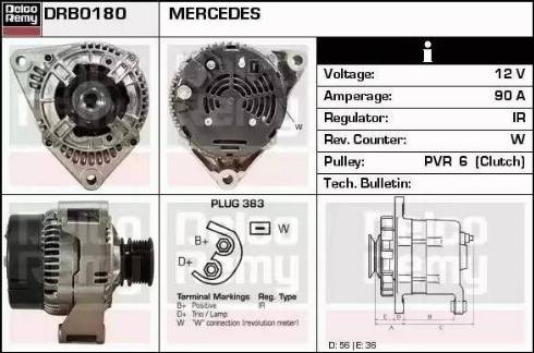 Remy DRB0180 - Генератор www.autospares.lv