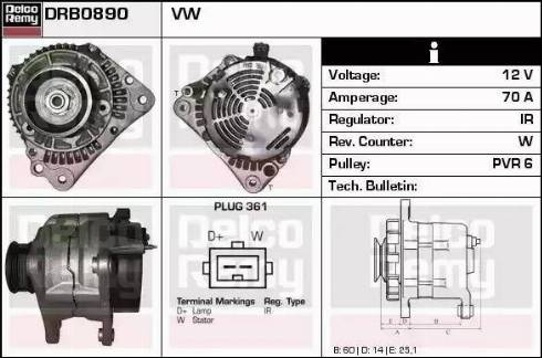 Remy DRB0890 - Генератор www.autospares.lv