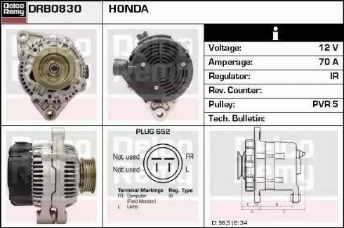 Remy DRB0830 - Ģenerators www.autospares.lv