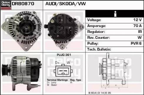 Remy DRB0870 - Ģenerators www.autospares.lv