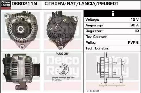 Remy DRB0211N - Генератор www.autospares.lv