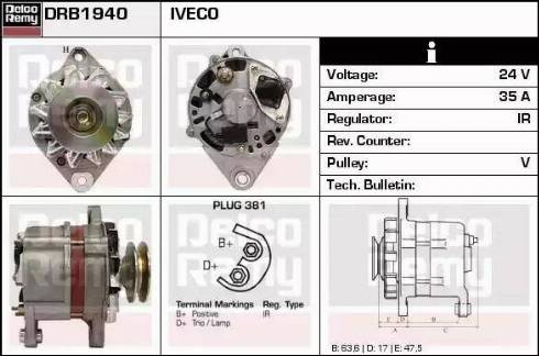 Remy DRB1940 - Генератор www.autospares.lv