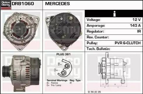 Remy DRB1060 - Генератор www.autospares.lv