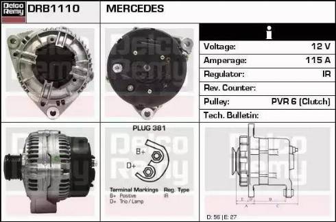 Remy DRB1110 - Генератор www.autospares.lv