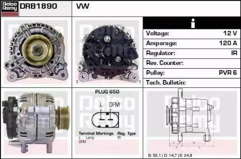 Remy DRB1890 - Генератор www.autospares.lv