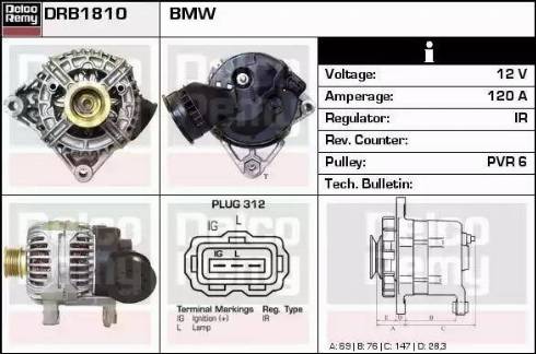 Remy DRB1810 - Alternator www.autospares.lv