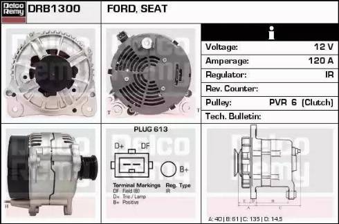 Remy DRB1300 - Генератор www.autospares.lv