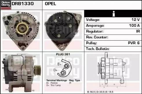 Remy DRB1330 - Генератор www.autospares.lv