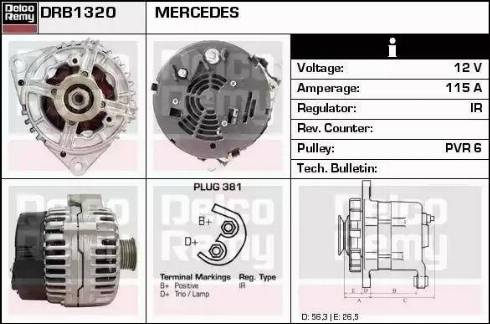 Remy DRB1320 - Генератор www.autospares.lv