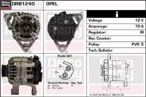 Remy DRB1240 - Генератор www.autospares.lv