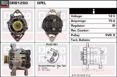 Remy DRB1260 - Генератор www.autospares.lv