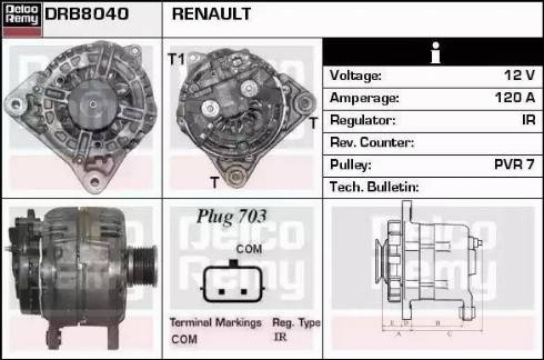 Remy DRB8040 - Генератор www.autospares.lv