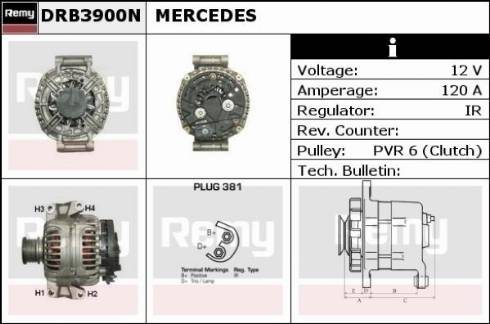 Remy DRB3900N - Ģenerators www.autospares.lv