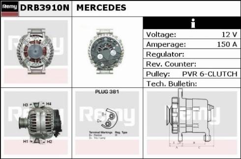 Remy DRB3910N - Ģenerators www.autospares.lv