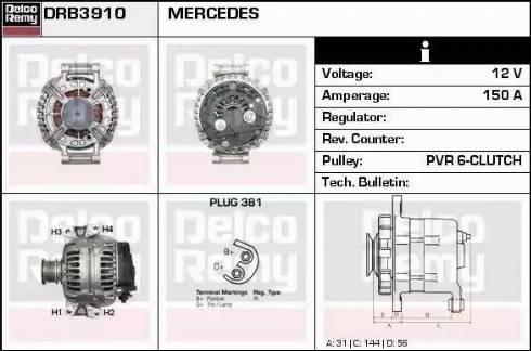 Remy DRB3910 - Alternator www.autospares.lv