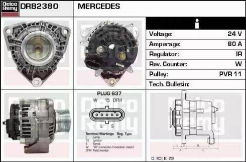 Remy DRB2380N - Генератор www.autospares.lv