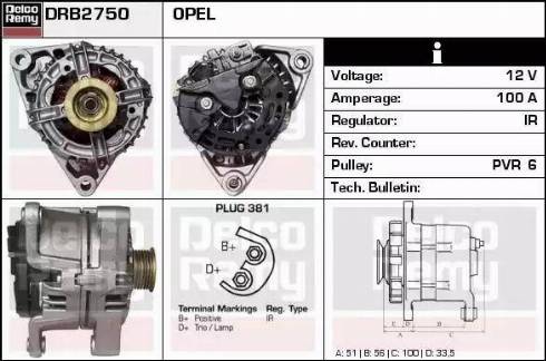 Remy DRB2750 - Ģenerators www.autospares.lv