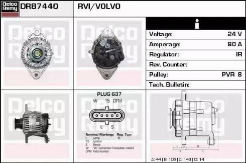 Remy DRB7440 - Генератор www.autospares.lv