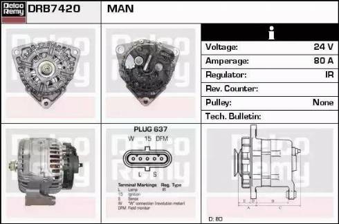 Remy DRB7420 - Ģenerators www.autospares.lv