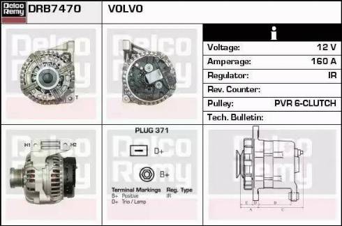 Remy DRB7470 - Генератор www.autospares.lv