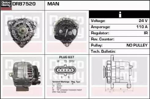 Remy DRB7520 - Ģenerators www.autospares.lv