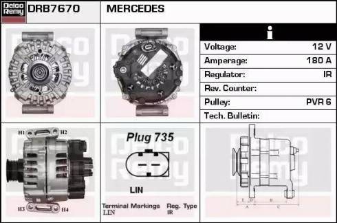 Remy DRB7670 - Генератор www.autospares.lv