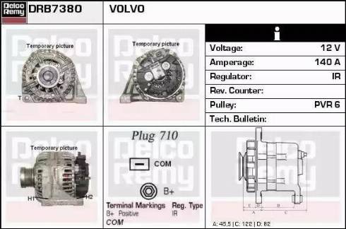 Remy DRB7380 - Генератор www.autospares.lv