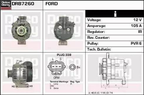 Remy DRB7260 - Ģenerators www.autospares.lv