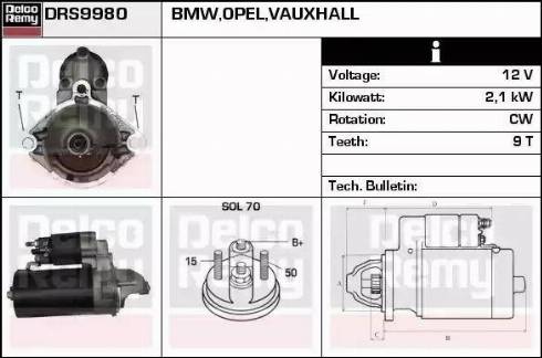 Remy DRS9980 - Starteris autospares.lv