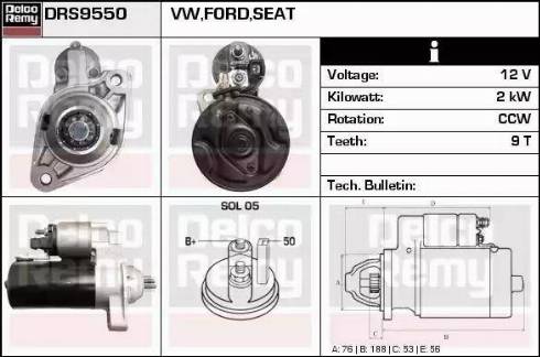 Remy DRS9550 - Starter www.autospares.lv