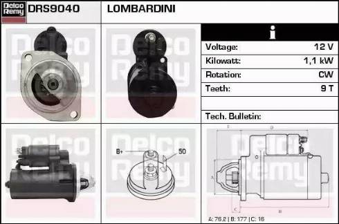 Remy DRS9040 - Стартер www.autospares.lv