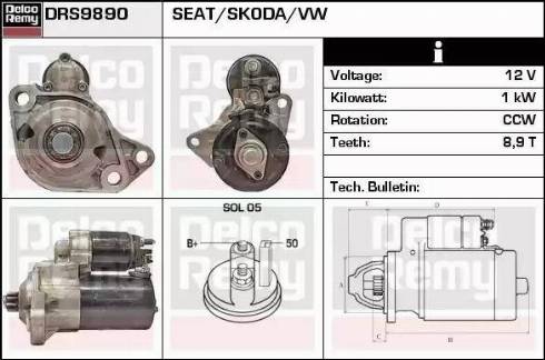 Remy DRS9890 - Starter www.autospares.lv